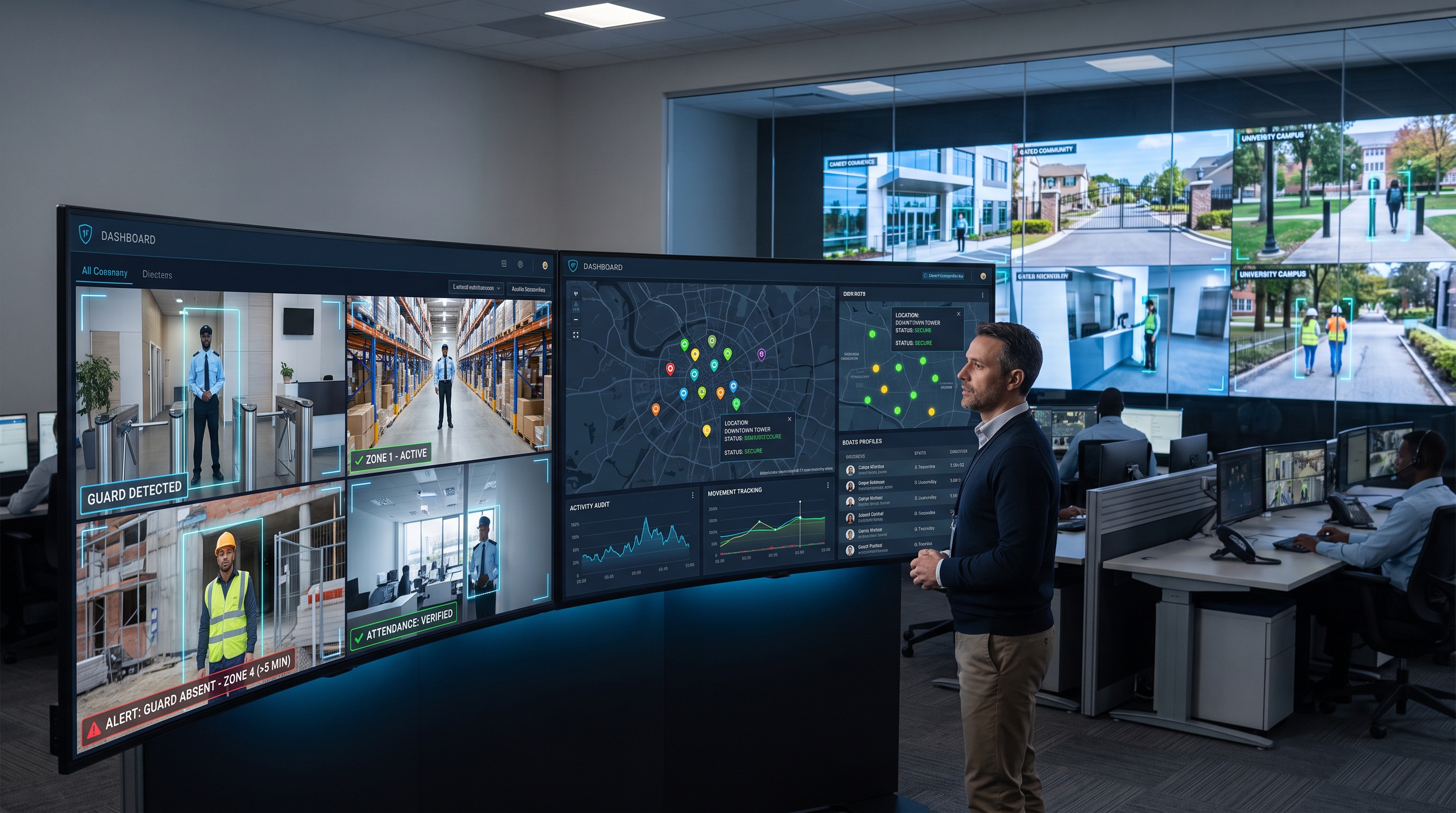 Multi-Location AI Guard Monitoring and Security Management System