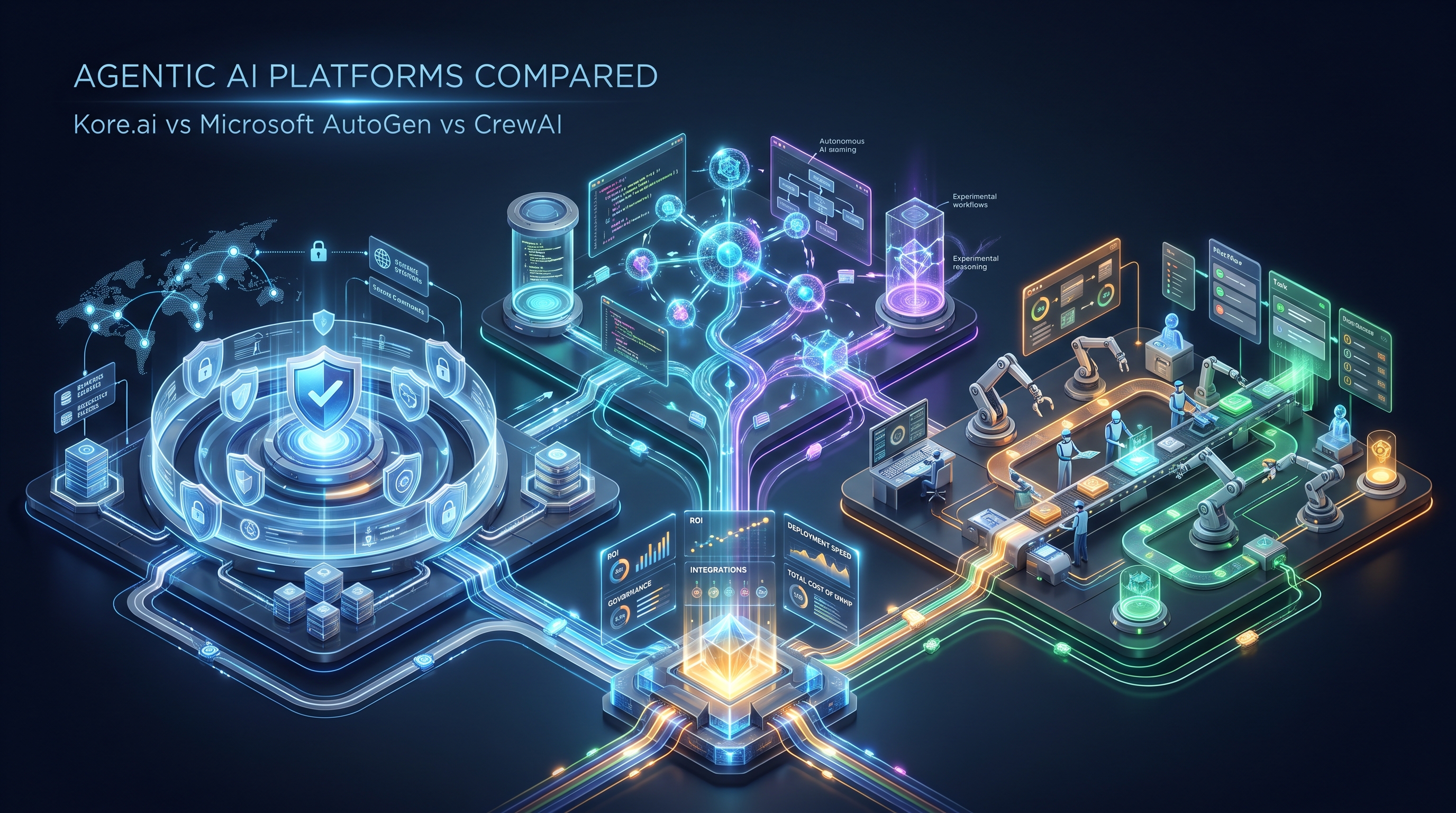 Agentic AI Platforms Compared: Kore.ai vs Microsoft Autogen vs CrewAI