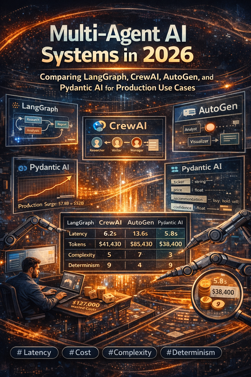 Multi-Agent AI Systems in 2026: Comparing LangGraph, CrewAI, AutoGen, and Pydantic AI for Production Use Cases