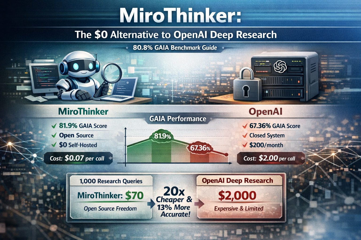 MiroThinker: The $0 Alternative to OpenAI Deep Research (80.8% GAIA Benchmark Guide)